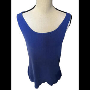 👚🦋Calvin Klein Size XL Blue Sleeveless Tank Top 💯 Cotton Machine Washable